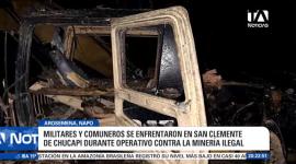 El choque se produjo durante una intervención contra la minería ilegal en San Clemente de Chucapi; dos camionetas militares sufrieron daños. Un reportaje de Karen Haro