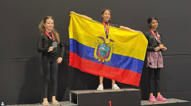 Lucía Acosta: La niña ecuatoriana de 10 años que conquistó el jiu-jitsu internacional y va por el título regional.