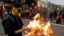 Manifestaciones por el séptimo aniversario de las protestas y disturbios de 2019, en Valparaíso