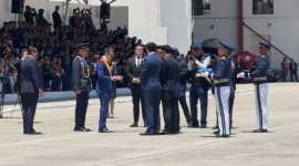 El presidente Daniel Noboa en el evento por el Día de la Fuerza Aérea Ecuatoriana (FAE)