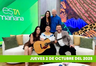 Mira el capítulo de esTAmañana del jueves 2 de octubre del 2025. Una revista diferente y entretenido, con contenido de calidad. De lunes a viernes, de 09:30 a 12:00, por Teleamazonas.