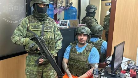 Daniel Salcedo en las instalaciones de la Fiscalía de Chimborazo este miércoles 25 de junio del 2025.