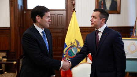 El secretario de Estado de Estados Unidos, Marco Rubio, se reunió con el presidente Daniel Noboa este jueves 4 de septiembre del 2025