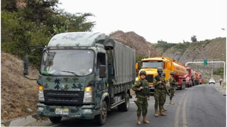 Militares acompañarán convoy con alimentos, gas y otros productos para Imbabura.