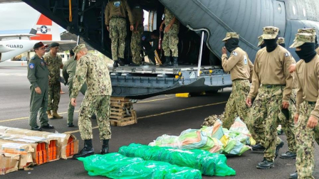 El armamento decomisado por las Fuerzas Armadas.