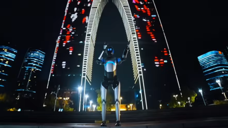 El robot AgiBot A2 avanza por calles y autopistas chinas durante la caminata que le otorgó el récord Guinness.