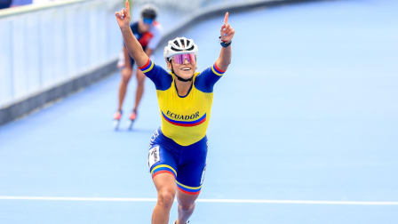 La patinadora Gabriela Vargas fue una de las medallistas de oro de Ecuador en los Juegos Bolivarianos de Lima y Ayacucho.