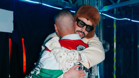 J Balvin y Bad Bunny cantaron en un concierto en México.