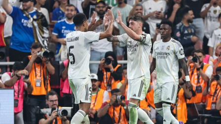 Un festejo de Real Madrid que jugará la final de la Supercopa