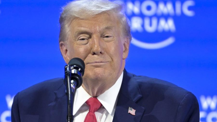 Donald Trump habla en Davos sobre la intención de anexionar Groenlandia a Estados Unidos.