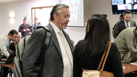 Ramiro García, abogado de Aquiles Alvarez, durante la audiencia en el caso Triple A.