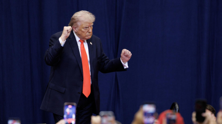 Donald Trump, el presidente de Estados Unidos, en el evento de este viernes 1 de mayo.