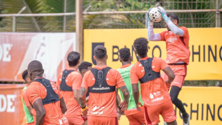 Un entrenamiento de Barcelona previo al juego de la Copa Ecuador