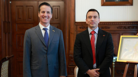 Daniel Noboa afianzan lucha contra el narcotráfico con senador de EE.UU.