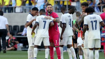 Los jugadores de Ecuador en el amistoso ante Guatemala en Estados Unidos, previo al Mundial.