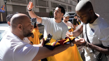 Los jugadores de Ecuador en una actividad en el hotel en Columbus