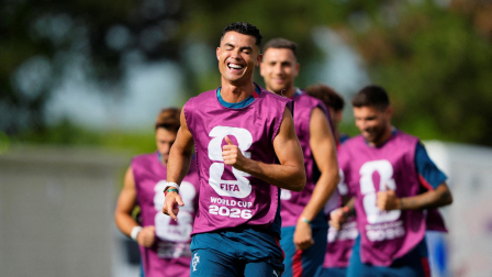 Soccer Football - FIFA World Cup 2026 - Portugal Training - Centennial Park, Toronto, Canada - July 1, 2026 Portugal's Cristiano Ronaldo during training IMAGN IMAGES via Reuters/Kevin Sousa     TPX IMAGES OF THE DAY