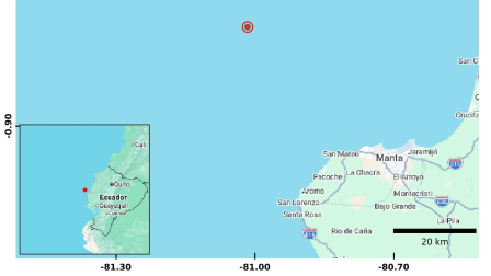 Un fuerte sismo se registró en las costas de Manta este viernes.