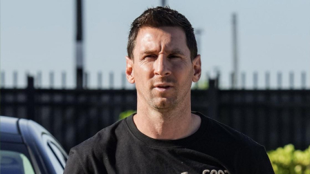 Messi en su llegada a los entrenamientos de Inter Miami.