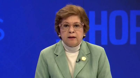 Ivonne Nuñez, exministra de Trabajo, en una entrevista con Teleamazonas.