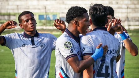 El festejo de los jugadores de El Nacional