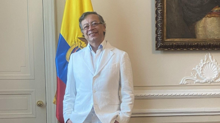 Gustavo Petro se despidió de la presidencia de Colombia en un acto con sus seguidores en Bogotá.