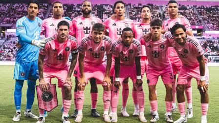 Jugadores del Inter Miami antes del partido ante el Leens