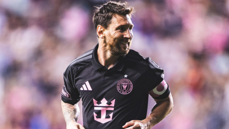 Lionel Messi tras anotar el gol para el Inter Miami.