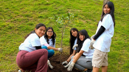 Jóvenes participan en proyectos ambientales en Quito.