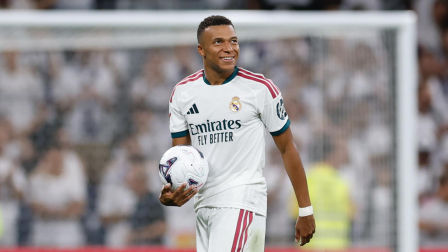 Kilyan Mbappé festeja con el Real Madrid.