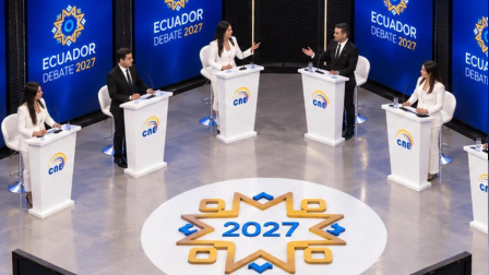 Imagen referencial de cómo será el debate para las eleciones seccionales en Ecuador