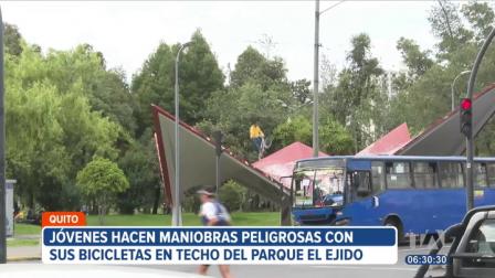 Varios jóvenes fueron captados realizando maniobras en el techo de una estructura en un parque de Quito. Por su parte, colectivos de ciclistas piden pistas y ciclovías funcionales.

Vía: Brigette Mancheno