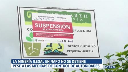 La minería ilegal en Napo no se detiene pese a las medidas que toman las autoridades de control. Habitantes de las comunidades donde operan maquinarias denuncian la presencia de mineros por las noches.

Vía: Roberto Verdezoto