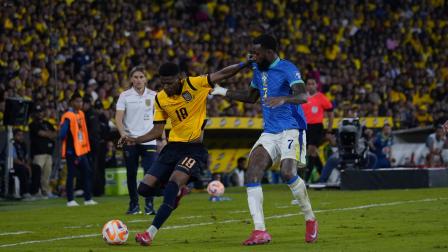 Guayaquil, jueves 05 de junio del 2025En el estadio Banco Pichincha, la selección de Ecuador se enfrenta a su similar de Brasil por la fecha #15 de las Eliminatorias Sudamericanas.Fotos: César Muñoz/API