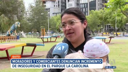 Deportistas y quienes visitan continuamente el parque La Carolina, en el norte de Quito, están preocupados por la inseguridad en el lugar.
Vía: Stephany Paz