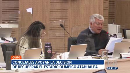 Concejales respaldan la decisión del Municipio de Quito de recuperar el Estadio Olímpico Atahualpa.
Vía: Stephany Paz