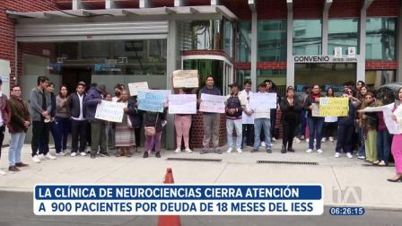 La clínica de neurociencias cerrará sus puertas para pacientes derivados del Instituto Ecuatoriano de Seguridad Social debido a que llevan 18 meses sin pago. 

Un reportaje de Nathalie Jiménez