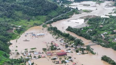 Fuertes inundaciones se registraron en Zamora Chinchipe este martes 1 de julio del 2025.