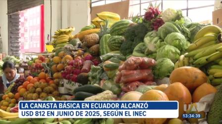En junio de 2025, la canasta básica en Ecuador alcanzó los 812 dólares. Especialistas dicen que aunque la inflación es baja, el alza en productos esenciales ya se siente en el bolsillo de las familias ecuatorianas.