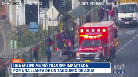 Una mujer murió luego de ser impactada por una llanta que se desprendió de un tanquero que viajaba a entregar agua a los habitantes del sur de Quito. El hecho ocurrió en la Panamericana Sur.
Un reportaje de Juan Miguel Rodríguez