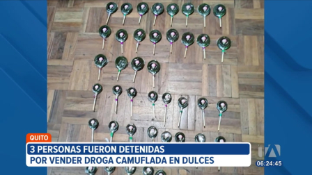Tres personas fueron detenidas tras un operativo en el centro-norte de Quito. La Policía asegura que los sospechosos vendían droga escondida en caramelos.
Un reportaje de Brigette Mancheno