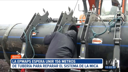 La Epmaps prevé terminar hoy la unión de 156 metros de tubería. El servicio de agua regresaría el lunes por la mañana a las seis parroquias del sur de Quito.
Un reportaje de María Gracia Chacón