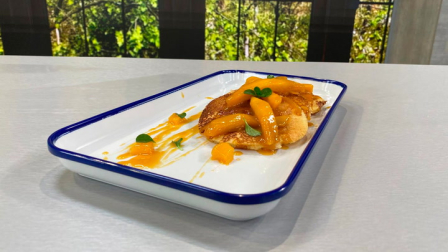 Este lunes 21 de julio del 2025 preparamos unos deliciosos pancakes con mango junto al chef Felipe Campana.