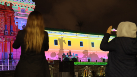 Festival Mapping por el aniversario del Primer Grito de la Independencia en el centro histórico.