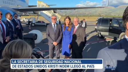 Kristi Noem, secretaria de Seguridad Nacional de Estados Unidos, llegó este miércoles a Ecuador. Se espera que mañana mantenga una reunión privada con el presidente Daniel Noboa, entre los temas a tratar están migración y seguridad. Un reportaje de Belén Merizalde.