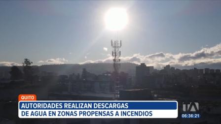 A propósito de la época seca, las autoridades realizan descargas de agua en zonas como Tumbaco, Pifo e Itulachi. Además, hacen un llamado a evitar quemas a cielo abierto.

Un reportaje de Stephany Paz