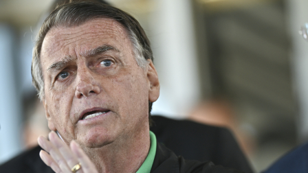 El expresidente de Brasil, Jair Bolsonaro, dio una rueda de prensa, en Brasilia, el 17 de julio de 2025.