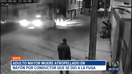 Un accidente de tránsito en el sector de Nayón, al nororiente de quito dejó como saldo la muerte de un adulto mayor. El conductor responsable huyó del lugar y aún no ha sido identificado.

Un reportaje de Gustavo Jaramillo