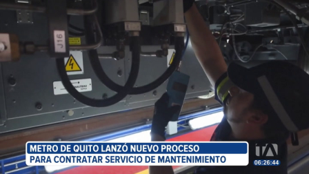 La empresa Metro de Quito lanzó el nuevo proceso para la contratación del servicio de mantenimiento preventivo y correctivo del sistema de transporte. el presupuesto referencial de esta contratación es de 74 millones de dólares.

Un reportaje de Stephany Paz