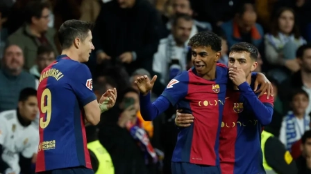 FC Barcelona celebrando un gol.